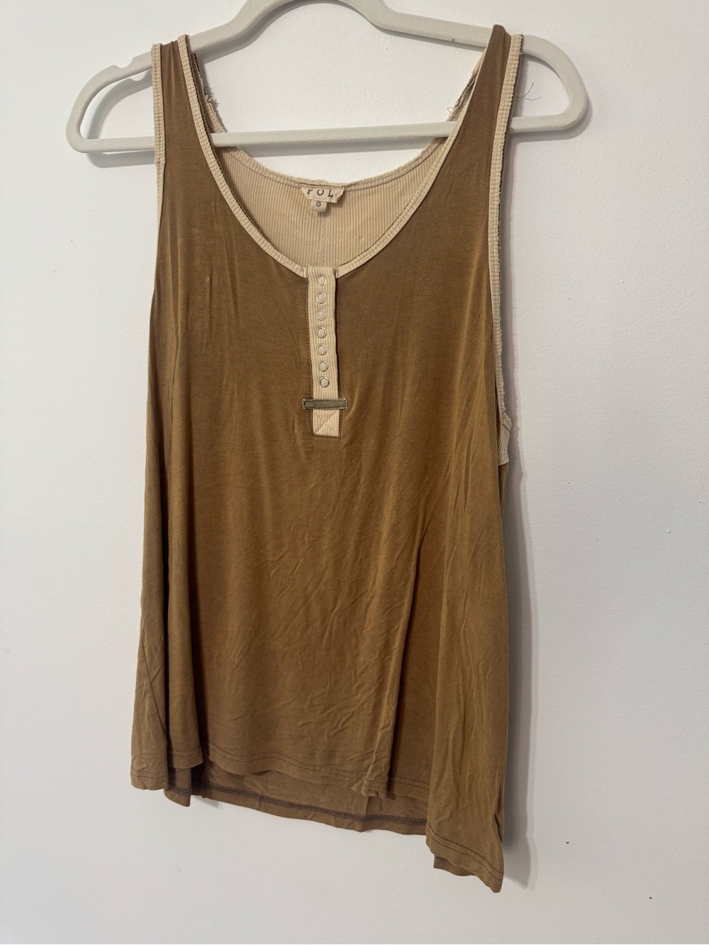 POL Tank with Cream Trim and Button Placket